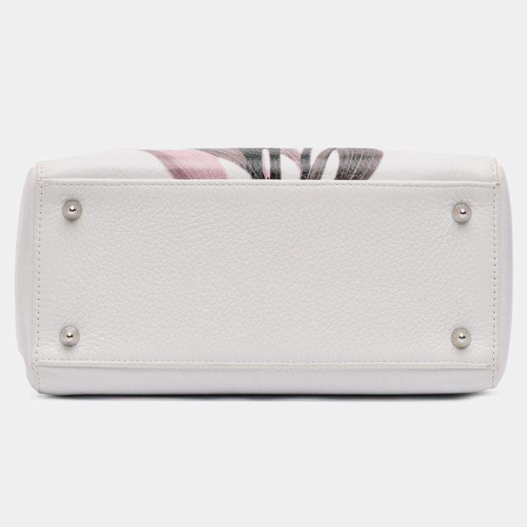 Pre Owned Dior Lady Dior Medium Multicolor Floral Print Deerskin Leather Top Handle Bag