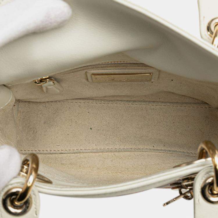 Pre Owned Dior Niki De Saint Phalle Dioramour Lady Dior Mini Calfskin Leather Top Handle Bag