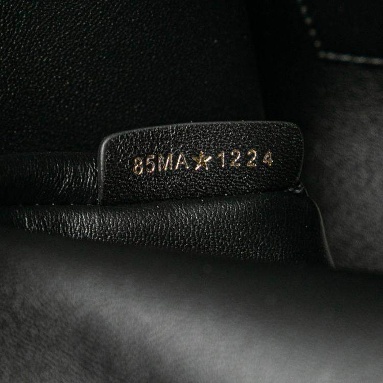 Pre Owned Christian Dior Dior Macrocannage Caro Medium Backpack In Black Leather