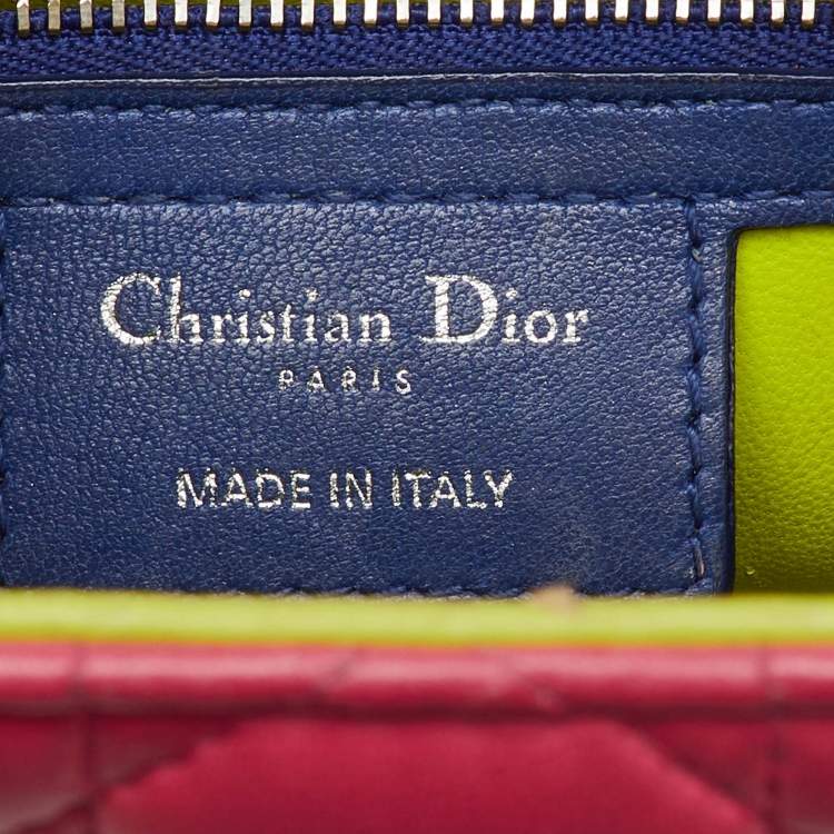 Pre Owned حقيبة يد توتس ديور ليدي ديور جلد كاناج متعدد الألوان كبيرة