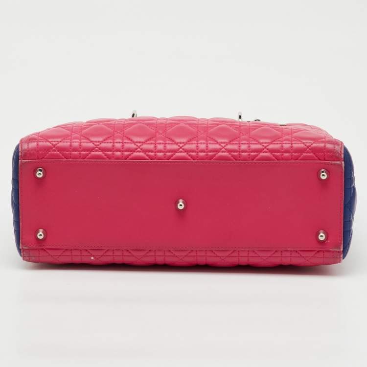 Pre Owned حقيبة يد توتس ديور ليدي ديور جلد كاناج متعدد الألوان كبيرة