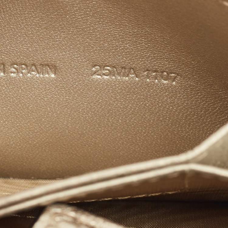 Pre Owned Dior Gold Cannage Leather Lady Dior 5 Gusset Card Case