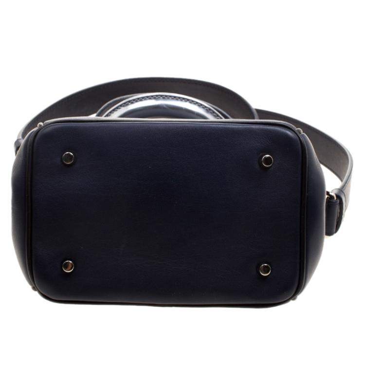 Pre Owned Dior Dark Blue Leather Micro Be Dior Flap Bag