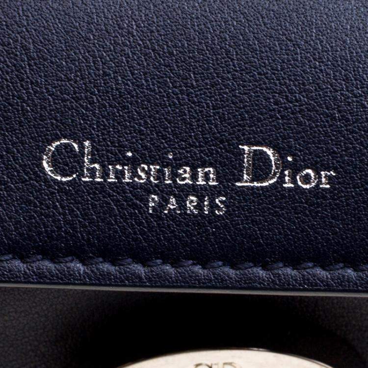 Pre Owned Dior Dark Blue Leather Micro Be Dior Flap Bag