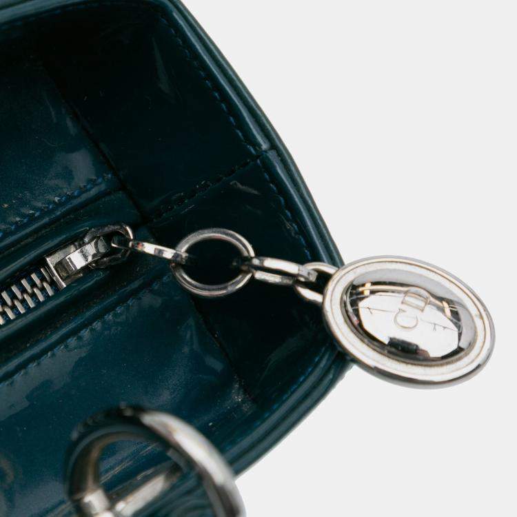 Pre Owned Dior Green Medium Patent Lady Dior
