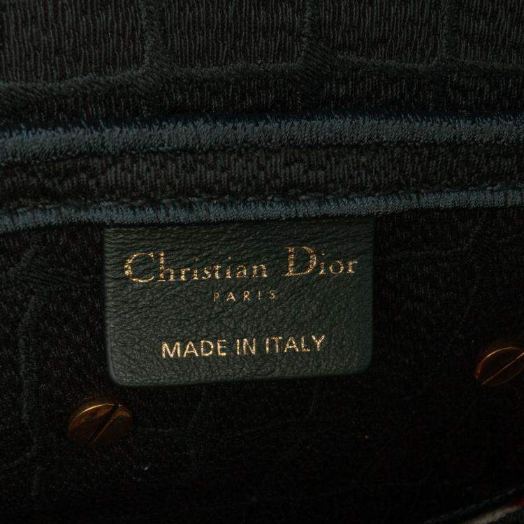 Pre Owned Dior Green Velvet Embroidered Crocodile Effect Saddle Bag