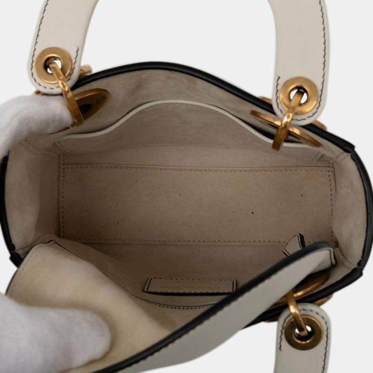 Pre Owned Dior White Niki de Saint Phalle Mini Calfskin Lady Dior
