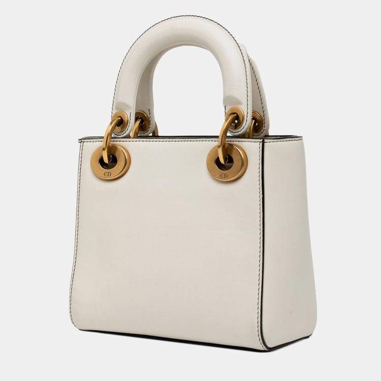 Pre Owned Dior White Niki de Saint Phalle Mini Calfskin Lady Dior