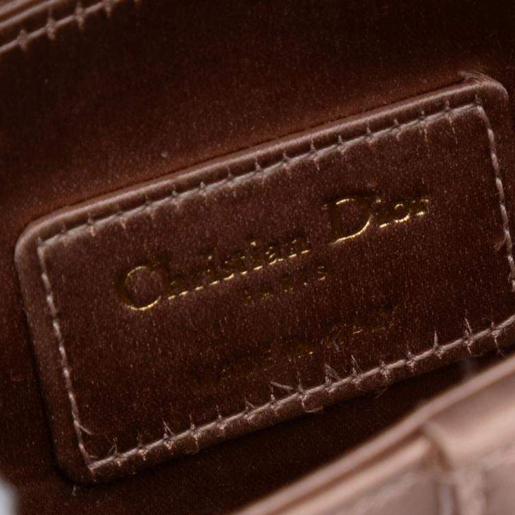 Pre Owned Dior Pink Mini Satin Crystal Embellished Saddle Bag