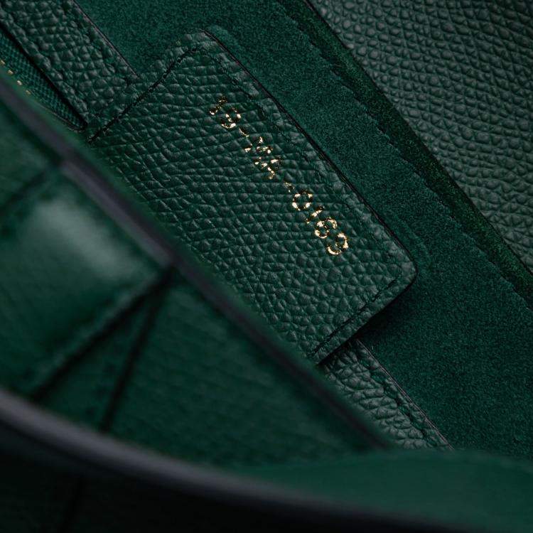 Pre Owned Dior Green Mini Grained Calfskin Saddle Bag