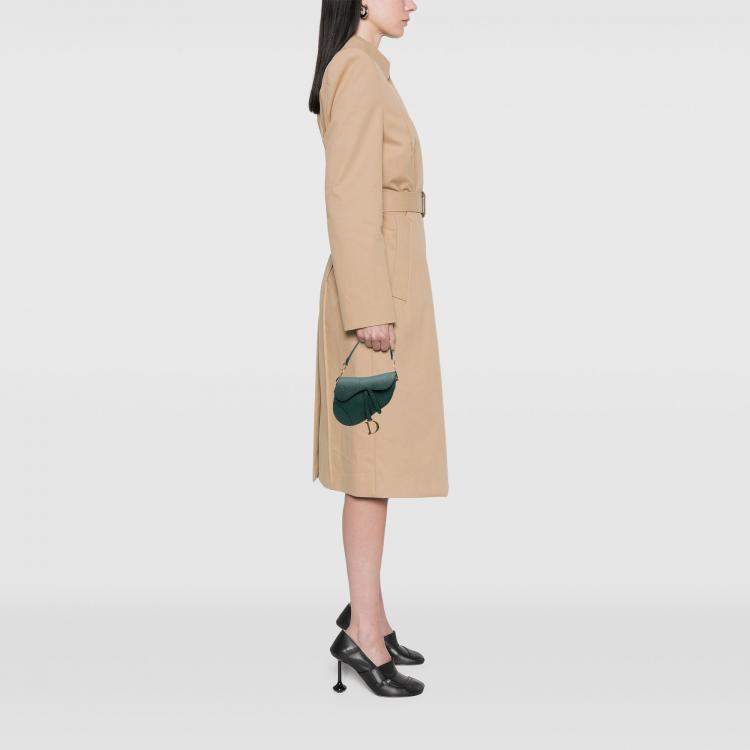 Pre Owned Dior Green Mini Grained Calfskin Saddle Bag