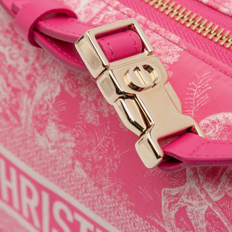 Pre Owned Dior Pink Medium Technical Fabric Toile de Jouy Reverse DiorTravel Nomad Pouch