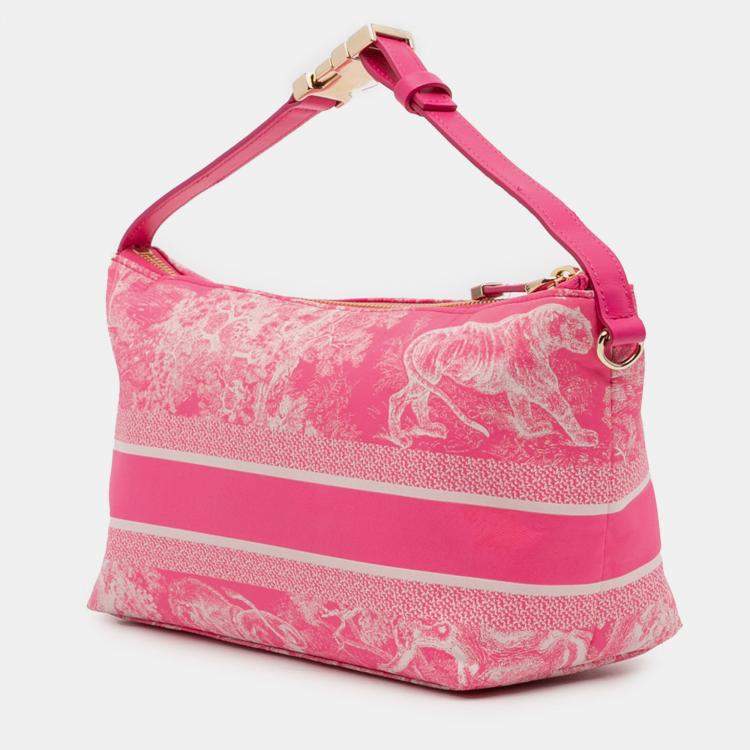Pre Owned Dior Pink Medium Technical Fabric Toile de Jouy Reverse DiorTravel Nomad Pouch