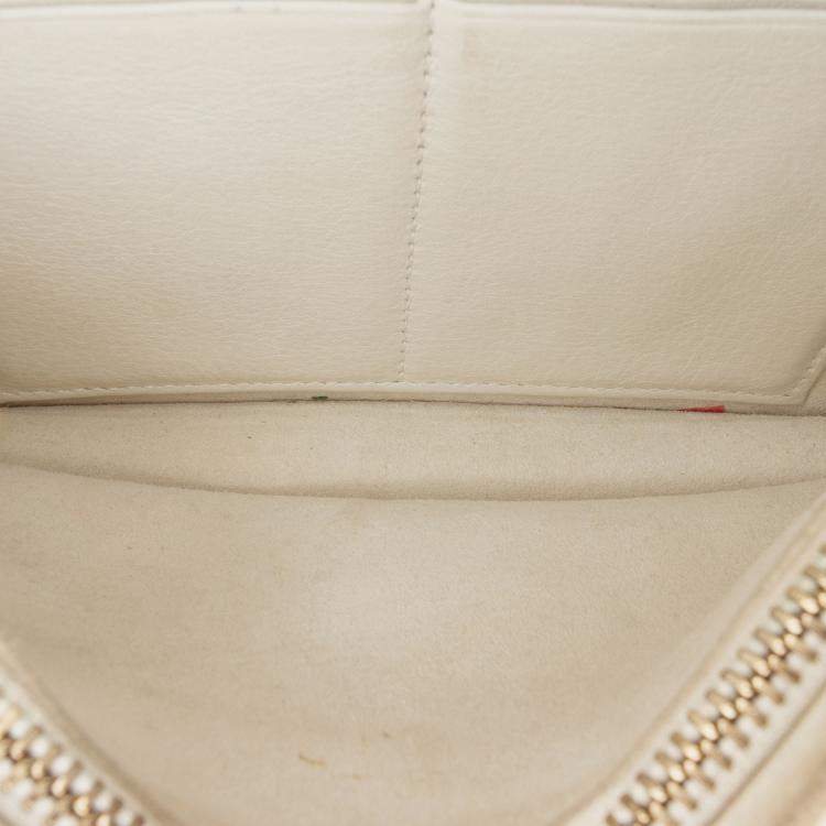 Pre Owned Dior White Studded Lambskin Diorama Wallet on Chain