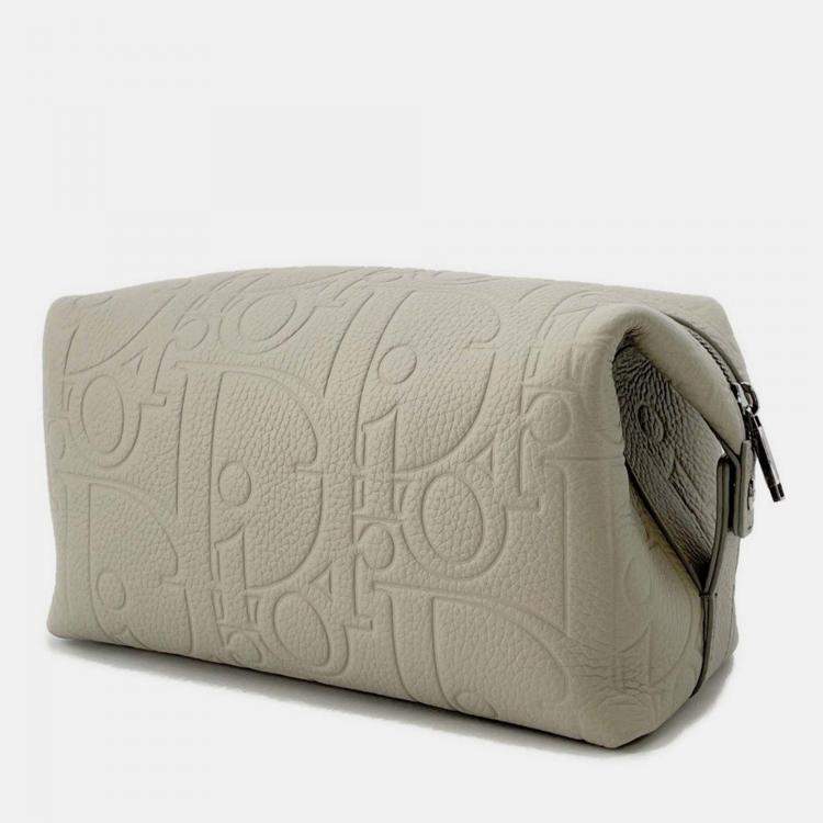 Pre Owned Dior Gravity Pouch Gray Leather