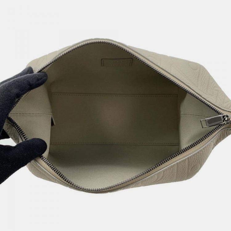 Pre Owned Dior Gravity Pouch Gray Leather