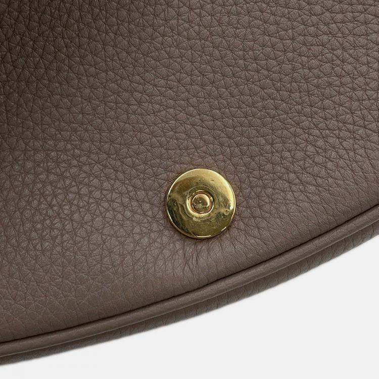 Pre Owned Dior Bobby Greige Grained Calfleather Medium Shoulder Bag