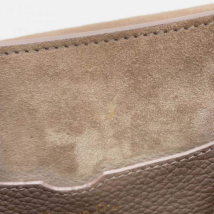 Pre Owned Dior Bobby Greige Grained Calfleather Medium Shoulder Bag