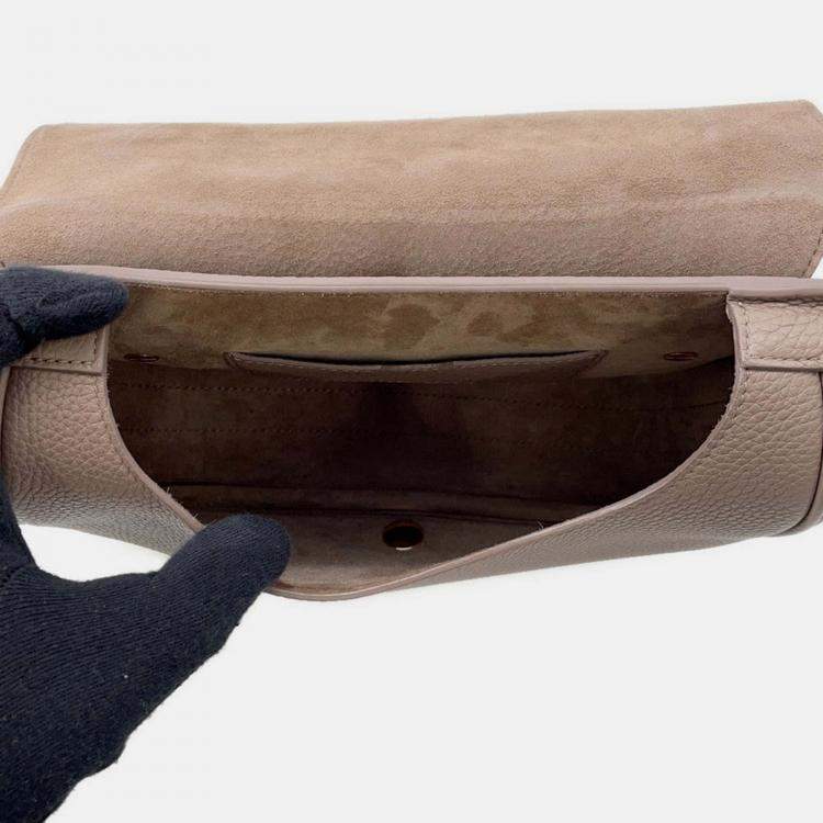 Pre Owned Dior Bobby Greige Grained Calfleather Medium Shoulder Bag