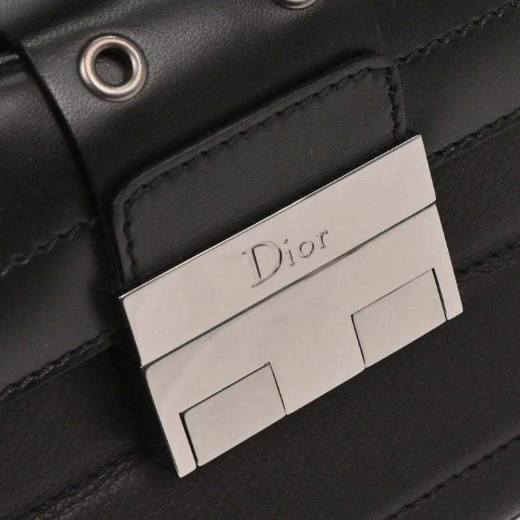 Pre Owned Christian Dior Black Leather Street Chic Columbus Shoulder Bag