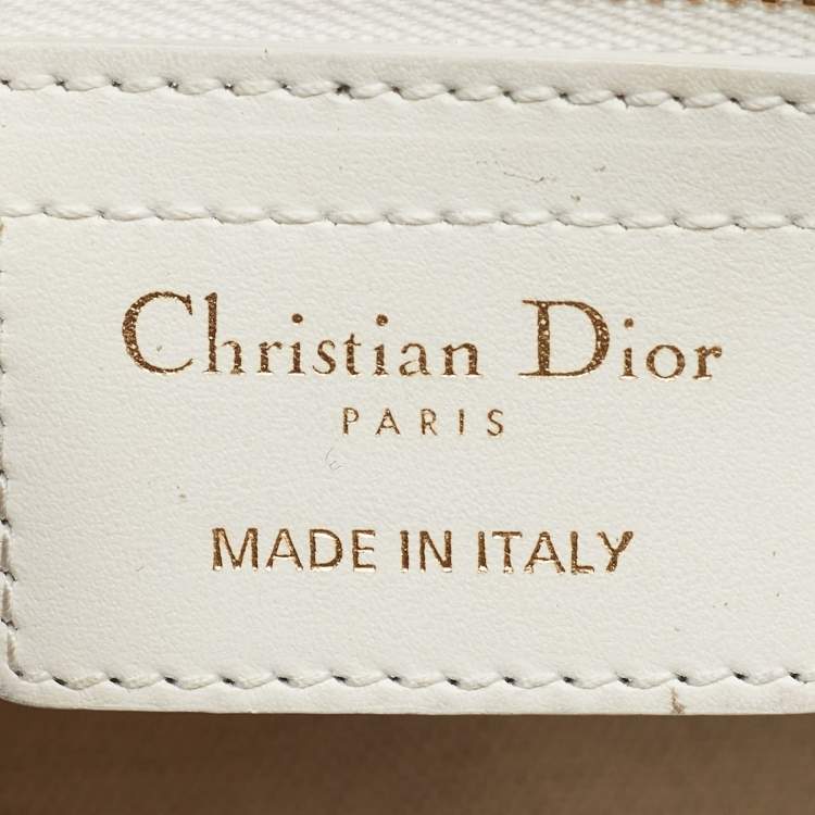 Pre Owned Dior Navy Blue/White Leather Medium Star Vibe Zip Bowling Bag