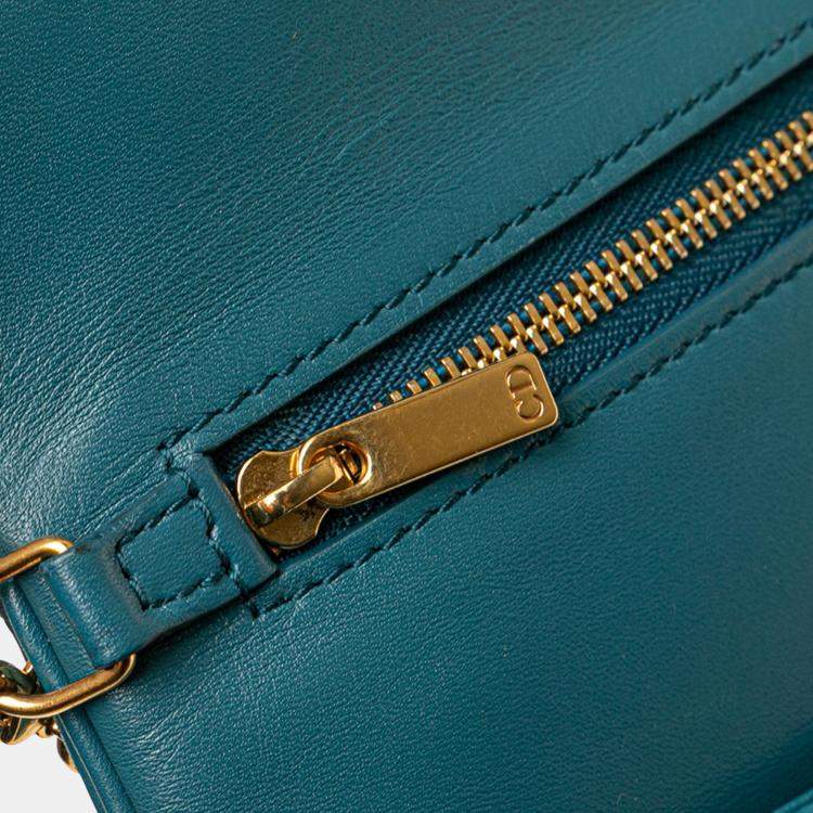 Pre Owned Dior Blue Medium Calfskin DiorDouble Chain Bag