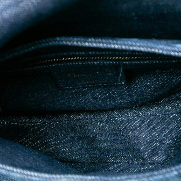 Pre Owned Dior Blue Denim Tie Dye Saddle Bag