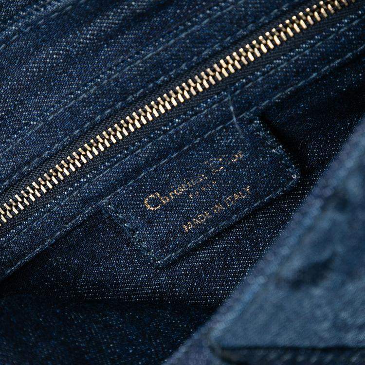 Pre Owned Dior Blue Denim Tie Dye Saddle Bag