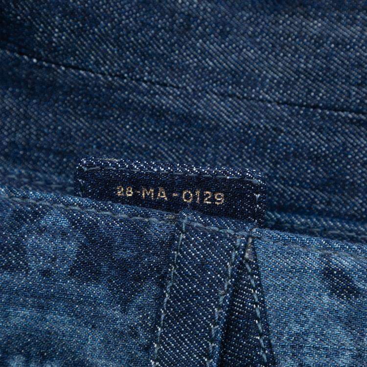 Pre Owned Dior Blue Denim Tie Dye Saddle Bag