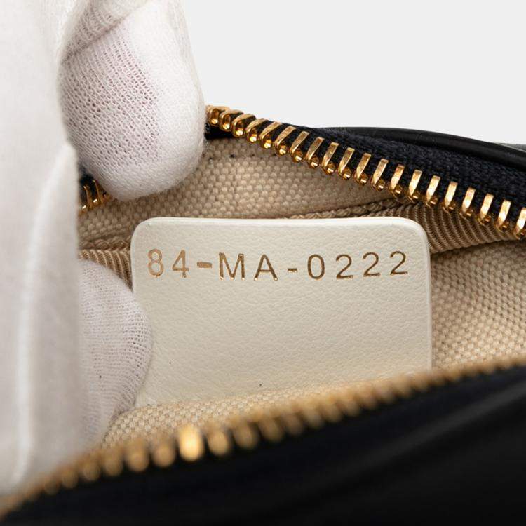 Pre Owned Dior Black White Micro Leather Dior Vibe Zip Bowling Bag