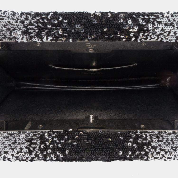 Pre Owned Dior Black Sequin Clutch