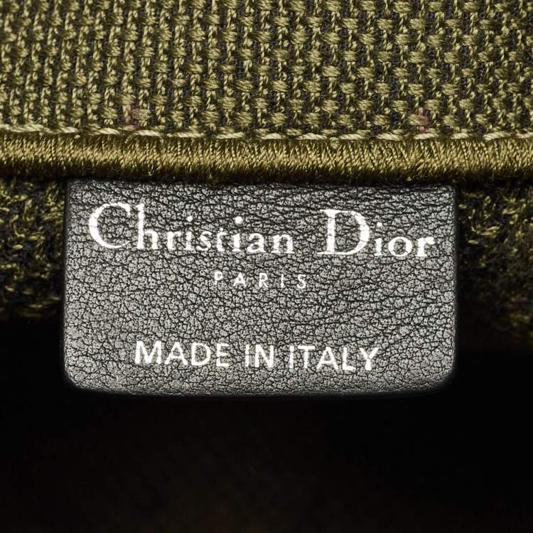 Pre Owned حقيبة مراسل قماش مطرز أخضر ديوركامب ديور