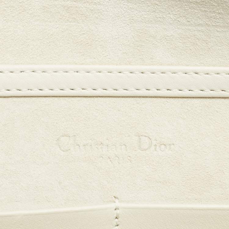 Pre Owned Dior Red/White Leather Toile de Jouy Diorama Wallet on Chain