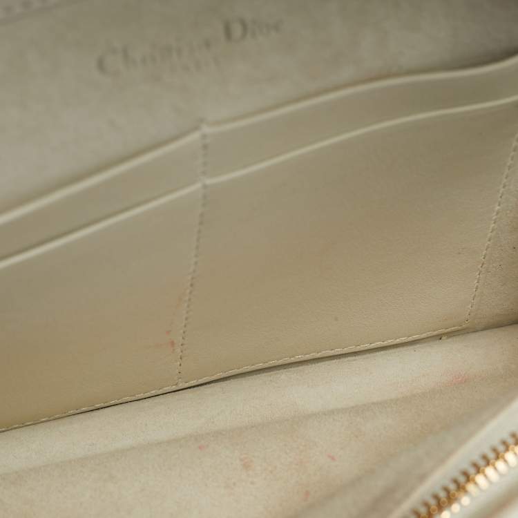 Pre Owned Dior Red/White Leather Toile de Jouy Diorama Wallet on Chain