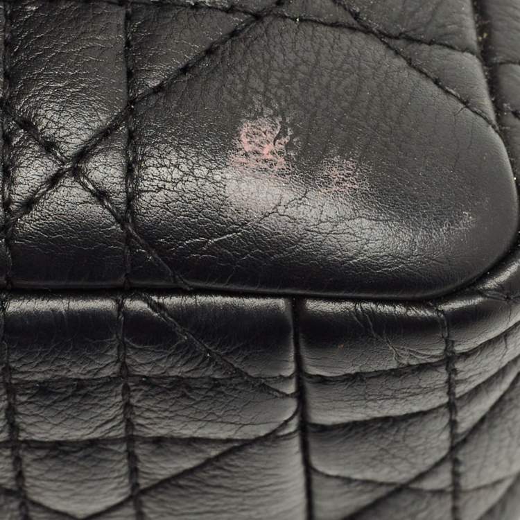 Pre Owned Dior Black Cannage Leather Small Caro Shoulder Bag