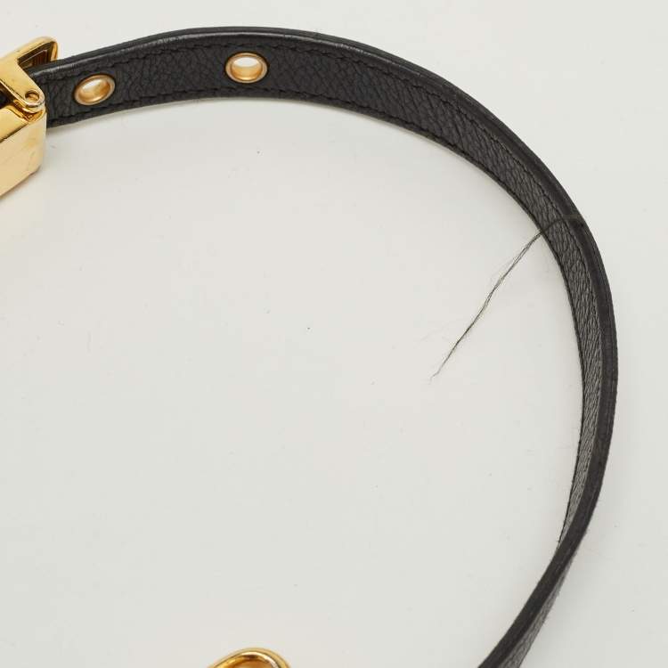 Pre Owned Dior Black Cannage Leather Small Caro Shoulder Bag