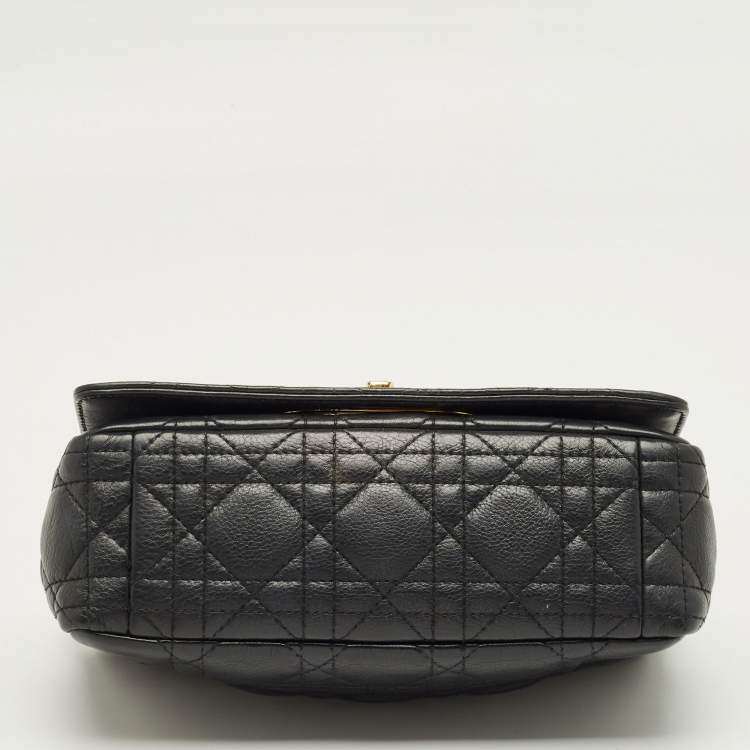 Pre Owned Dior Black Cannage Leather Small Caro Shoulder Bag