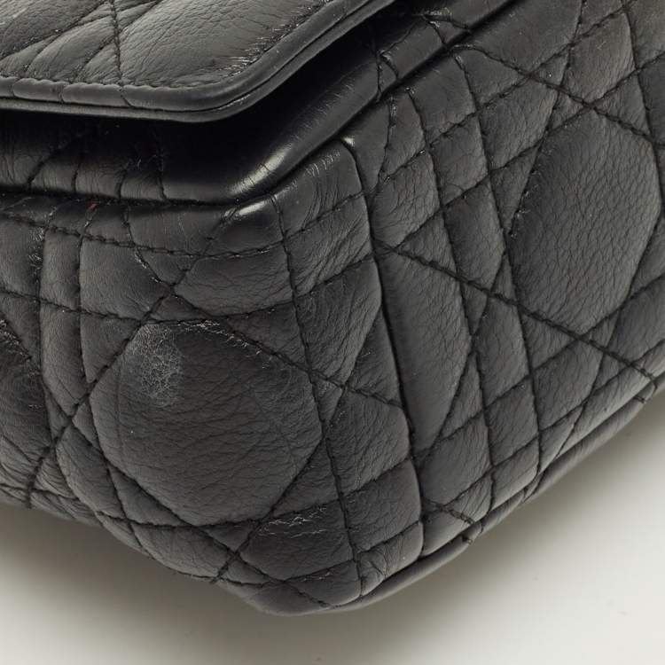 Pre Owned Dior Black Cannage Leather Small Caro Shoulder Bag