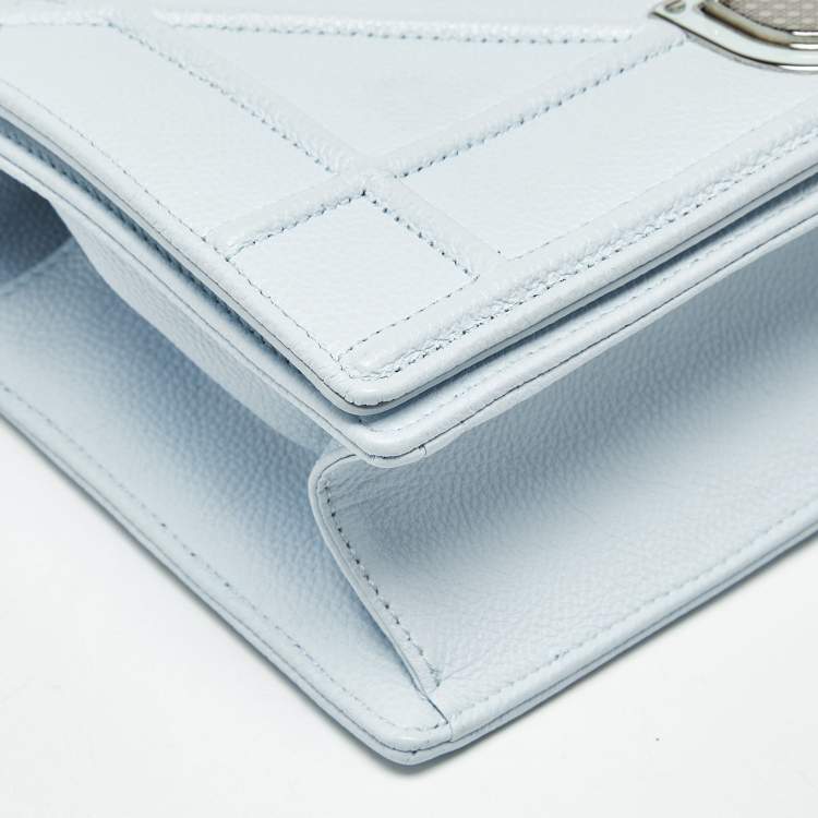 Pre Owned Dior Light Blue Cannage Leather Small Diorama Flap Bag