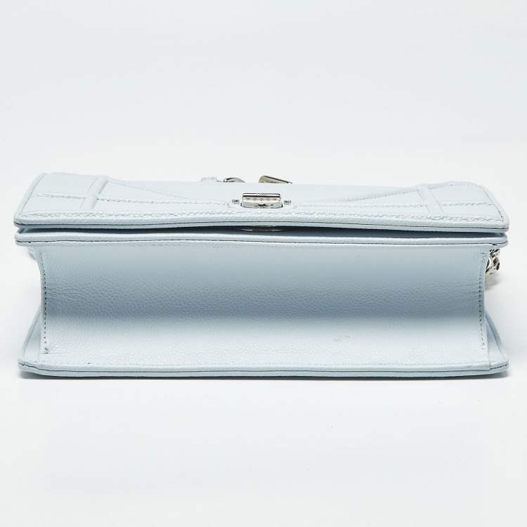 Pre Owned Dior Light Blue Cannage Leather Small Diorama Flap Bag