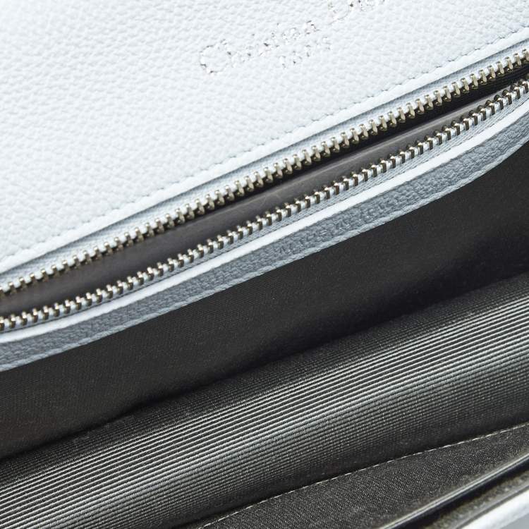 Pre Owned Dior Light Blue Cannage Leather Small Diorama Flap Bag