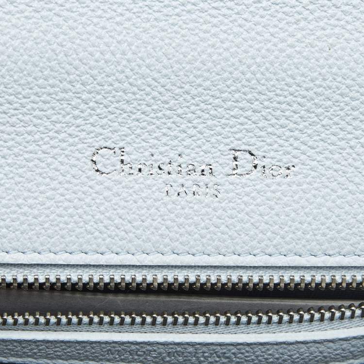 Pre Owned Dior Light Blue Cannage Leather Small Diorama Flap Bag