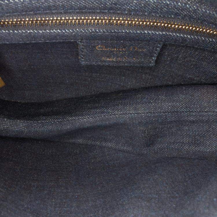 Pre Owned Dior Blue Denim Tie Dye Saddle Bag