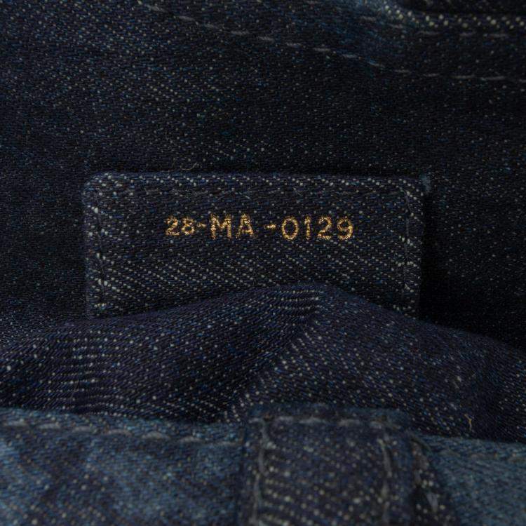 Pre Owned Dior Blue Denim Tie Dye Saddle Bag