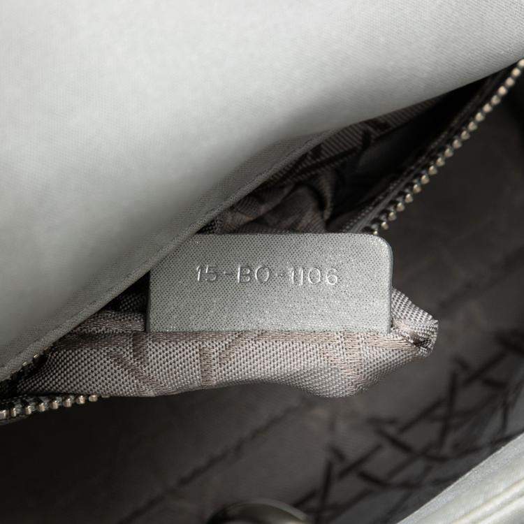 مملوكة مسبقًا Dior Silver Mini Iridescent Lambskin Cannage Lady Dior