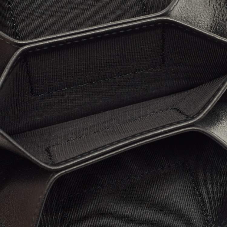 Pre Owned Dior Black Cannage Patent Leather Lady Dior Gusset Card Holder