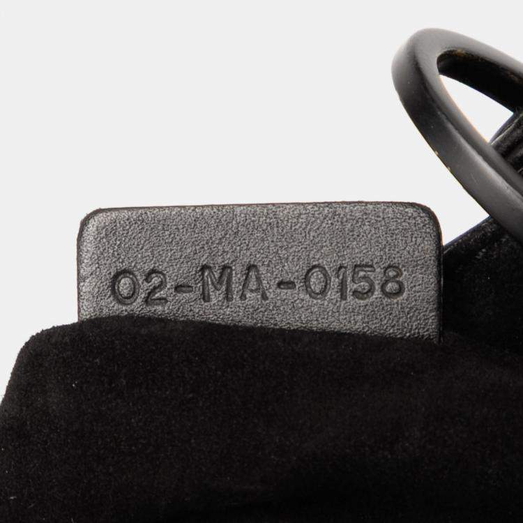 Pre Owned Dior Black/Red Medium Smooth Calfskin Embroidered Heart Playing Cards Lady Dior