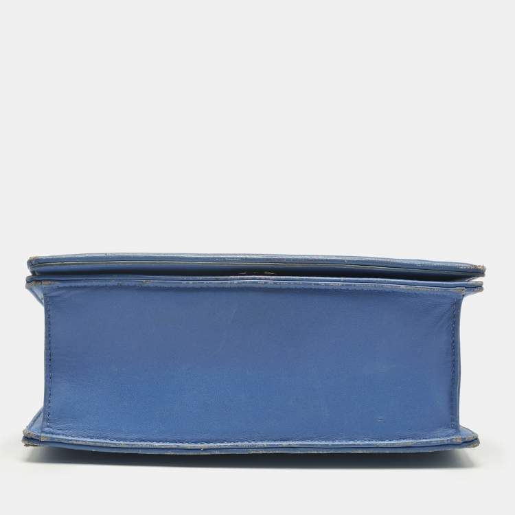 Pre Owned Dior Light Blue Cannage Leather Small Diorama Flap Bag