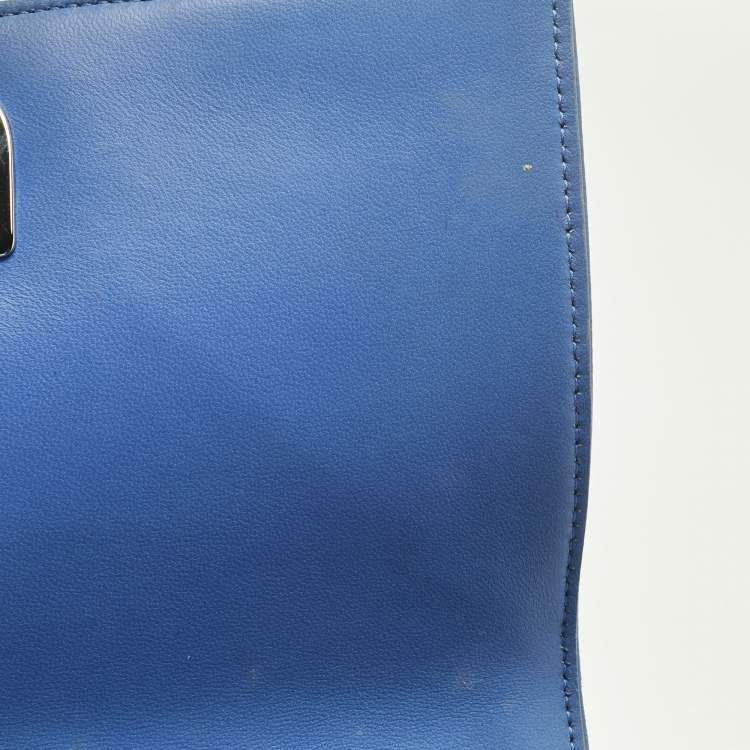 Pre Owned Dior Light Blue Cannage Leather Small Diorama Flap Bag
