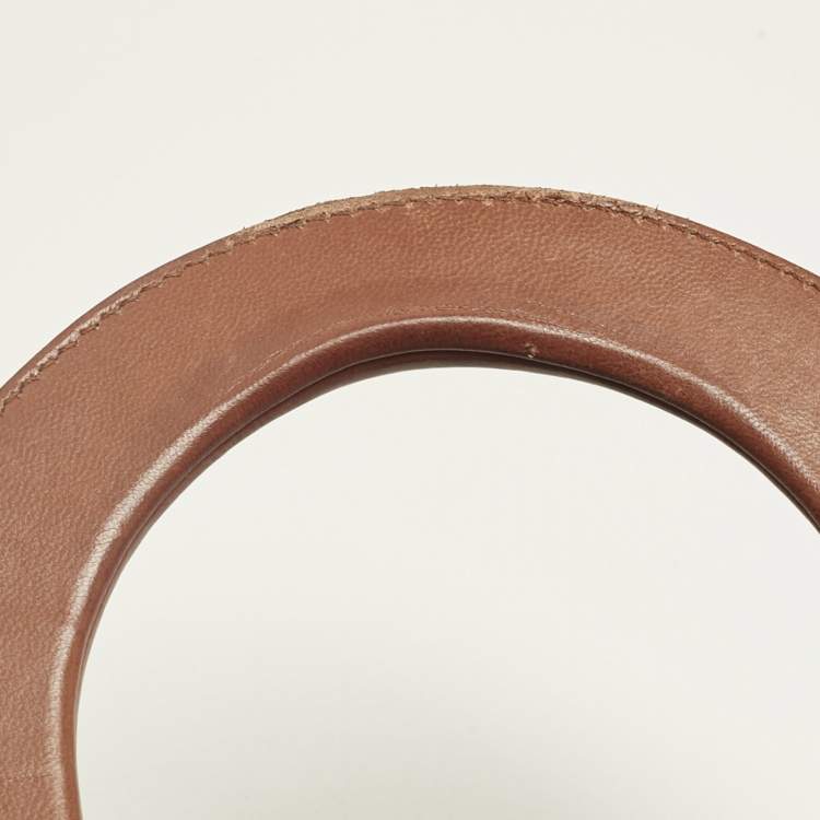 Pre Owned Dior Brown Cannage Leather Small Lady Dior Tote